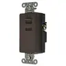 Image of USBB2 Receptacles, 2-Port, 3A 5V DC, Brown