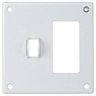 Wallplates and Boxes, Security Wallplates, 2-Gang, 1) Toggle Opening 1) GFCI, Standard Size, White Painted Steel
