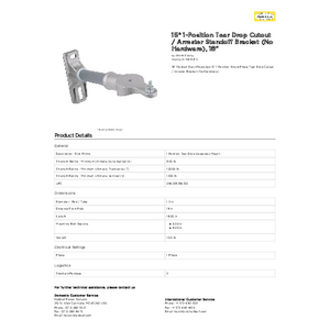 15° 1-Position Tear Drop Cutout / Arrester Standoff Bracket
