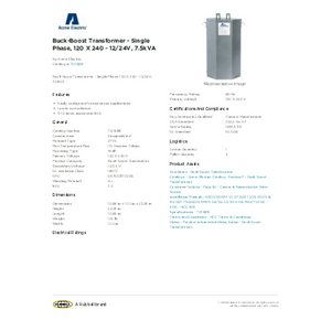 Buck-Boost Transformer - Single Phase, 120 X 240 - 12/24V