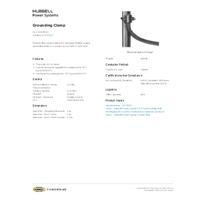 Grounding Clamp | GC10907 | Hubbell Power Systems