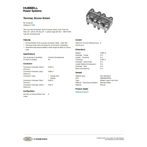 Terminal, Bronze Bolted | TSBA | Hubbell Power Systems