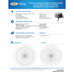 2.4/5/6 GHz 4/6/6 dBi 6 Element Omni Antenna with RPSMA 2.4/5/6 GHz 4/6/6 dBi 6 Element Omni Antenna with RPSMA