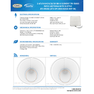 2.4/5/6 GHz 8/10/10 dBi 6 Element Patch Antenna with N-Style