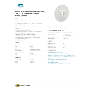 Round Weatherproof Cluster Cover, One 1/2 in. Threaded Round Weatherproof Cluster Cover, One 1/2 in. Threaded
