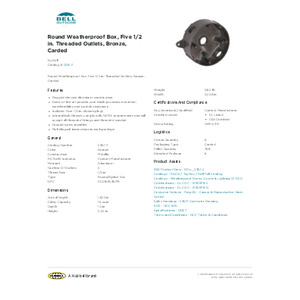 Round Weatherproof Box, Five 1/2 in. Threaded Outlets