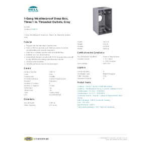 1-Gang Weatherproof Deep Box, Three 1 in. Threaded Outlets 1-Gang Weatherproof Deep Box, Three 1 in. Threaded Outlets