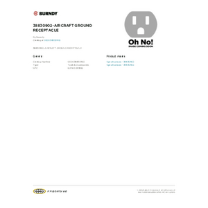 38830902-AIRCRAFT GROUND RECEPTACLE | 000038830902 | Burndy