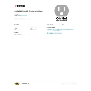 60040205D000 Exothermic Mold | 60040205D000 | Burndy