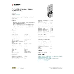 FD67CG39, Substation - Copper Stud Connector | FD67CG39 | Burndy
