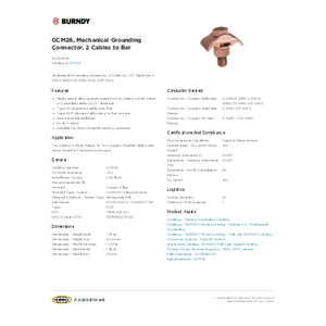 GCM26, Mechanical Grounding Connector, 2 Cables to Bar