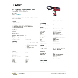 15T Latch Head Battery Crimper, Hard Case, 3Ah Makita Batteries