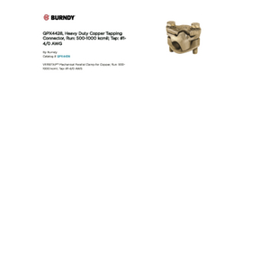 QPX4428, Heavy Duty Copper Tapping Connector, Run: 500-1000 kcmil
