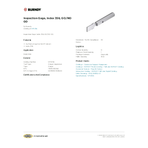 Inspection Gage, Index 356, GO/NO GO | UPG356 | Burndy