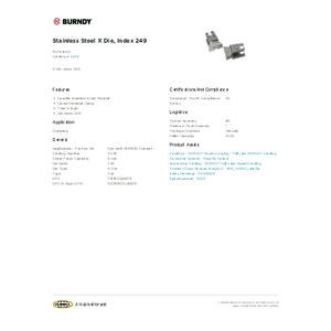 Buy Burndy U249, 420249 SS Radial Butting Twin Die, Index 249 - Mega Depot