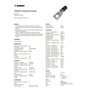 YA26L3G1, Compression Terminal | YA26L3G1 | Burndy