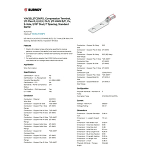 YAV25L2TC516FX, Compression Terminal, 1/0 Flex G,H,I,K,M, DLO, 1/0