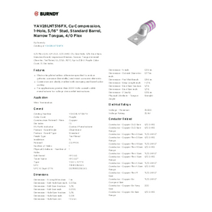 YAV28LNT516FX, Cu Compression, 1-Hole, 5/16