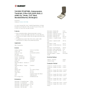 YAV2CLTC14FX90, Compression Terminal, 2 Flex G,H,I,K,M, DLO YAV2CLTC14FX90, Compression Terminal, 2 Flex G,H,I,K,M, DLO