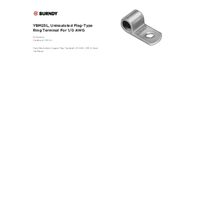 YBM25L, Uninsulated Flag-Type Ring Terminal For 1/0 AWG YBM25L, Uninsulated Flag-Type Ring Terminal For 1/0 AWG