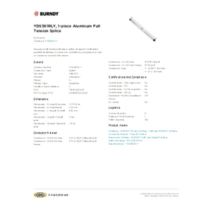 YDS361RLY, 1-piece Aluminum Full Tension Splice | YDS361RLY
