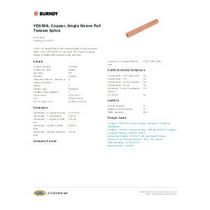 YDS3K6, Copper, Single Sleeve Full Tension Splice | YDS3K6
