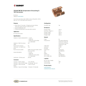Burndy YGHA2C-2N Hylug Heavy Duty Irreversible Compression Terminal