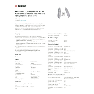 YH4434WCC, Compression H-Tap, Main 1000-750 kcmil; Tap 500 YH4434WCC, Compression H-Tap, Main 1000-750 kcmil; Tap 500