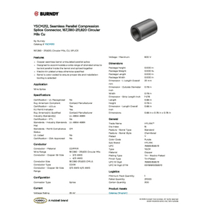 YSCM212, Seamless Parallel Compression Splice Connector, 167,380