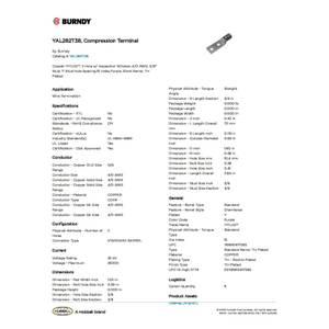 YAL282T38, Compression Terminal | YAL282T38 | Hubbell Canada