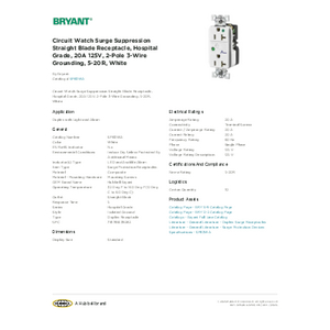 Circuit Watch Surge Suppression Straight Blade Receptacle