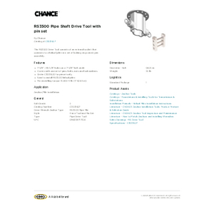 RS3500 Pipe Shaft Drive Tool with pin set | C3031627 RS3500 Pipe Shaft Drive Tool with pin set | C3031627