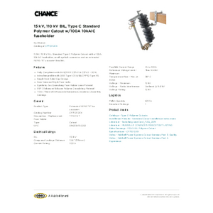 15 kV, 110 kV BIL, Type C Standard Polymer Cutout w/100A