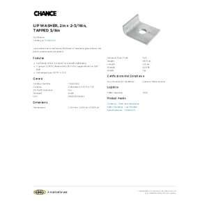 LIP WASHER, 2in x 2-3/16in, TAPPED 5/8in | T2060402 LIP WASHER, 2in x 2-3/16in, TAPPED 5/8in | T2060402