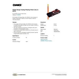 Single Range Analog Phasing Meter only to 25 kV | T4032261