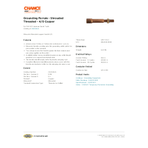 Grounding Ferrule - Shrouded Threaded - 4/0 Copper | C6002625
