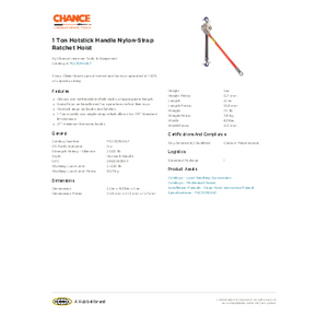 1 Ton Hotstick Handle Nylon-Strap Ratchet Hoist | PSC3090467 1 Ton Hotstick Handle Nylon-Strap Ratchet Hoist | PSC3090467