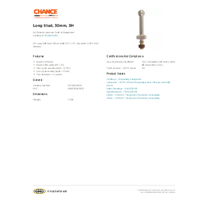 Long Stud, 30mm, 5H | PSC6003492 | Hubbell Power Systems Long Stud, 30mm, 5H | PSC6003492 | Hubbell Power Systems