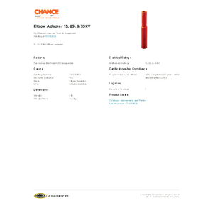 Elbow Adapter 15, 25, & 35kV | T4030856 | Hubbell Power Systems