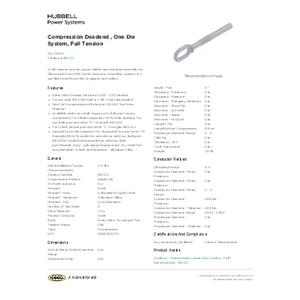 Compression Deadend , One Die System, Full Tension | 861225