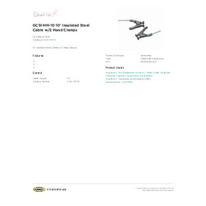 GCSI-HH-10 10' Insulated Steel Cable w/2 Hand Clamps | GCSI