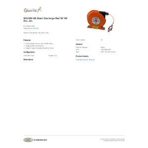 SD-2050-OS Static Discharge Reel 50' SS Orn. Jkt. | SD-2050-OS