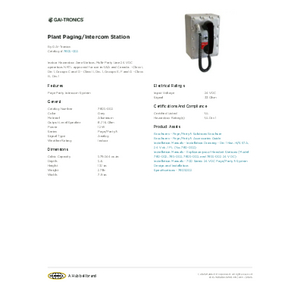 Plant Paging/Intercom Station | 7805-002 | GAI-Tronics