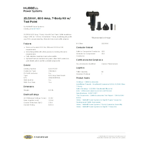 25/28 kV, 600 Amp, T-Body Kit w/ Test Point | 625BTK30T