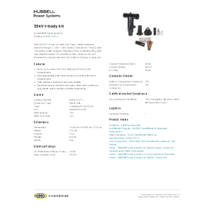 35kV t-body kit | 635BTJU1TJ | Hubbell Power Systems 35kV t-body kit | 635BTJU1TJ | Hubbell Power Systems