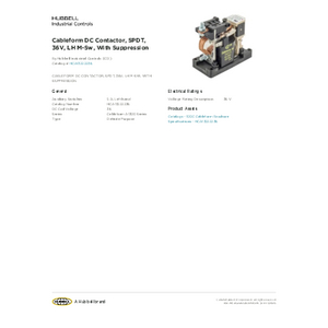 Cableform DC Contactor, SPDT, 36V, LH M-Sw, With Suppression