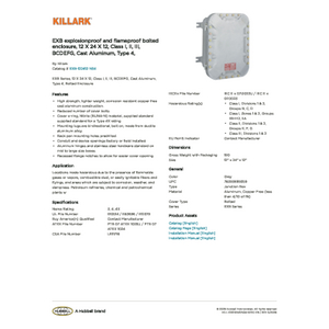 EXB explosionproof and flameproof bolted enclosure, 12 X 24 X 12