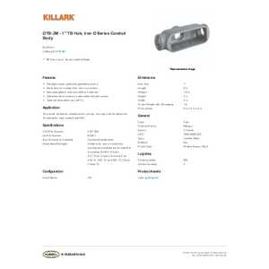 Hubbell Killark Conduit Outlet Body, Iron, E GECET-3M