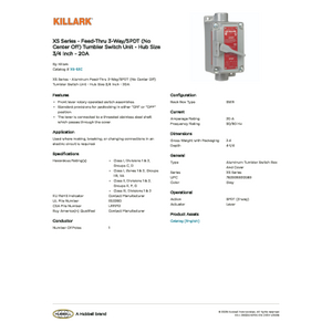 XS Series - Feed-Thru 3-Way/SPDT (No Center Off) Tumbler Switch