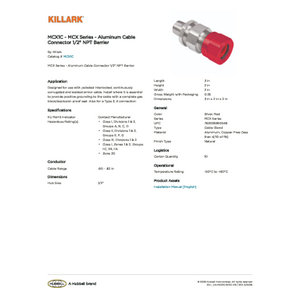 MCX1C - MCX Series - Aluminum Cable Connector 1/2